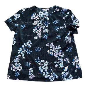 Koi Scrub Top Front Pockets Floral XL